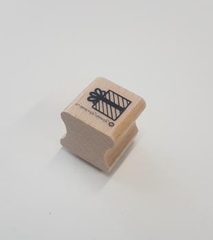 Holzstempel Geschenk gestreift